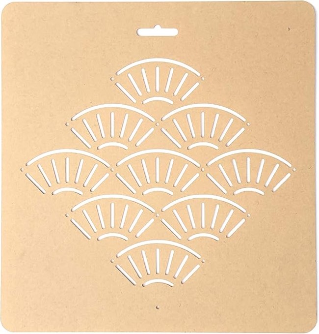 Sashiko Stencil by Acrylic - Sashiko Embroidery Pattern - Quilting Stencil | Fan-Shaped