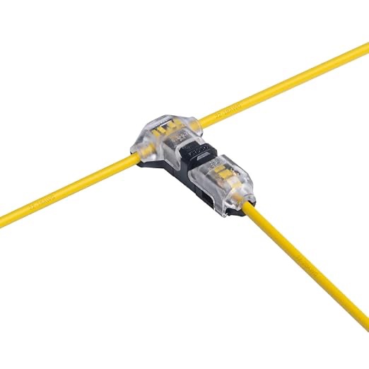 Wire Connector T Shape Electrical Wire Connector for 1 Way Wire, No Wire-Stripping Required for Mid-Span Branching in Wires Connection (for 24-18 AWG Wire, T Type 1 Pin Transparent
