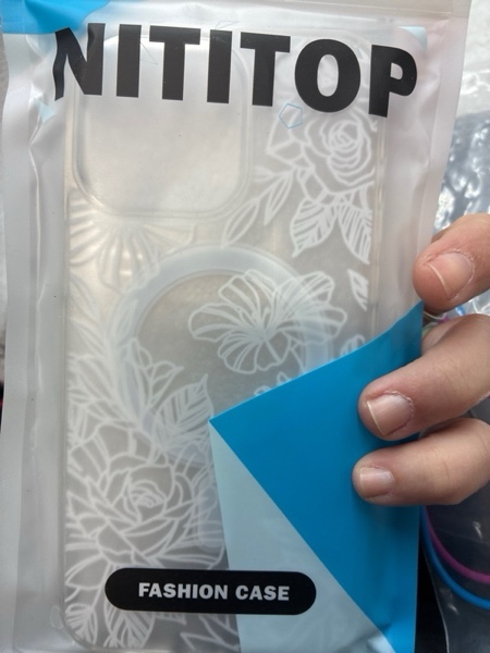 NITITOP Compatible with iPhone 15 Pro Max Case Clear Magnetic Compatible with MagSafe Cute Line Rose