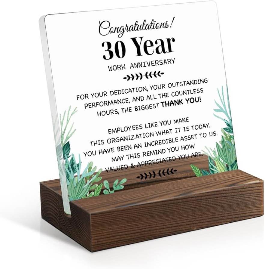 30Years Employee Loyalty Gift Idea Thank You Appreciation for 30Years of Service Employee Service Re