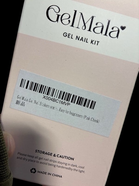 GelMala Semi Cured Gel Nails Solid Color Grayish Pink Salon-Quality, Long Lasting, Easy to Apply & Remove -Gel Nail Strips Solid Color Nail Wraps?Easy for begginners (Pink Cheek)