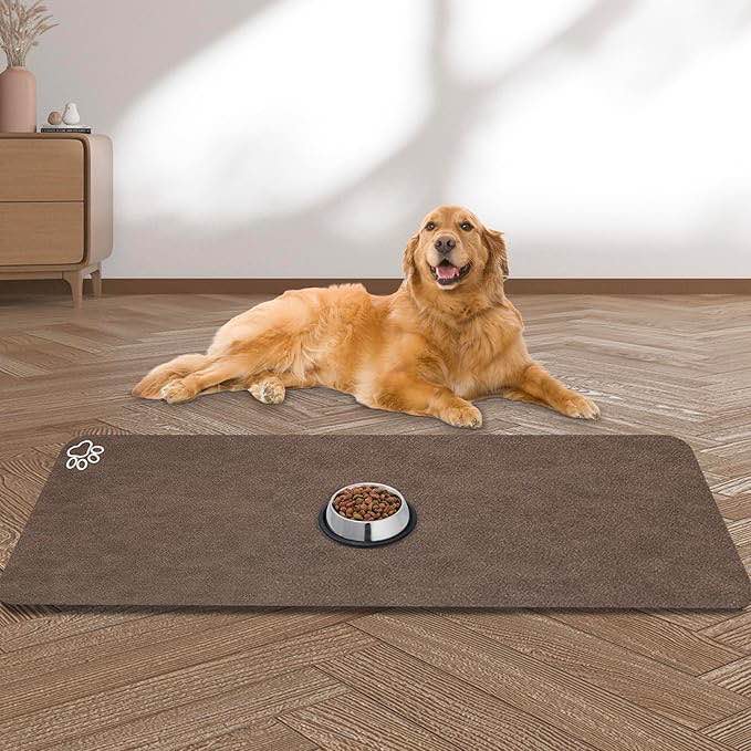 Cat Dog Bowl Mat-Absorbent Dog Mat for Food and Water, No Stains Quick Dry Dog Food Mat Non Skid Dog
