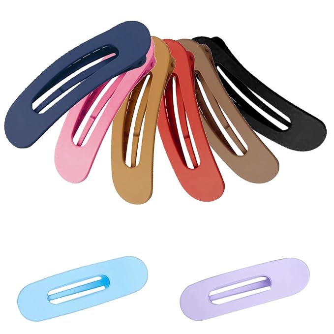 8 Pcs Large Hair Clips - Flat Claw Alligator Clips for Styling and Sectioning - Non-slip French Barr