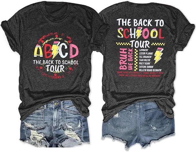 (Size L) SFHFY Happy First Day of School Shirt Women Teacher Shirts Back to School T Shirt Teacher Appreciati