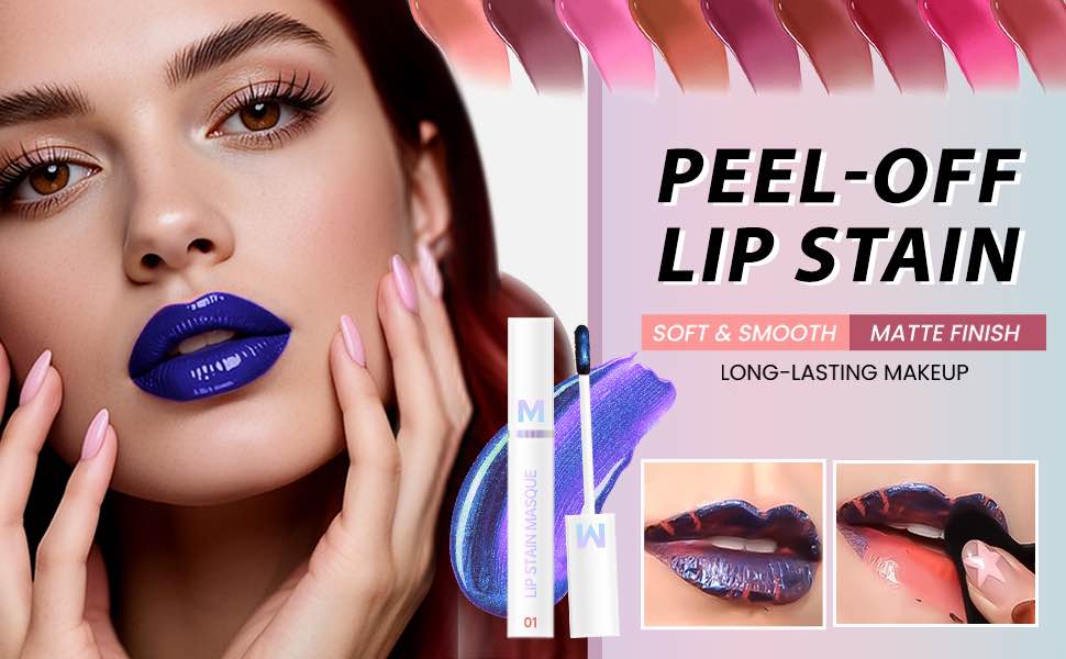 Matte Lip Gloss Peel Off Masque - Peel Off Lip Stain Tattoo, Rich Neutral Red Peel Off Lip Tint?Long Lasting Waterproof Transfer-proof Lip Mask Lip Stain Peel Off Lip Gloss,Stay Lip Makeup 06#