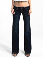 (Size 2XL) EMMIOL Blue Tummy Control Jeans Woman 2024 Flare High Waist Baggy Jeans for Women Stretchy Denim Pan