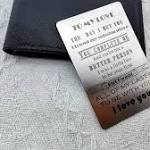 Husband Birthday Gift, Laser Engraved Wallet Card, Groom Gifts from Bride on Wedding Day