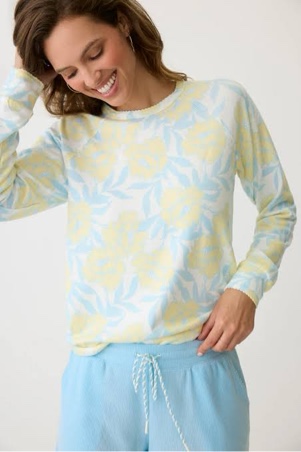 (Size S) PJ Salvage womens Loungewear Sunshine Fields Top
