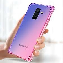 Gufuwo Case for Samsung A6 Plus 2018, Galaxy A6 Plus 2018 Cute Case Girls, Gradient Slim Anti Scratch Soft TPU Phone Cover Shockproof Protective Case for Samsung Galaxy A6 Plus 2018 (Purple/Blue)