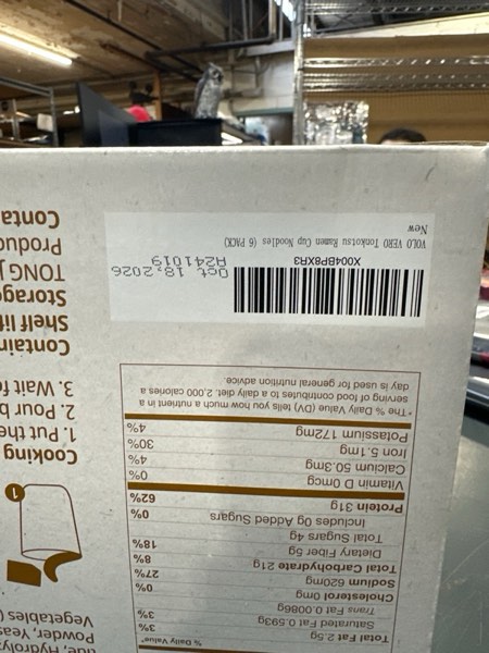 VOLO VERO High Protein (31g) Instant Ramen Soup Cup Pork Tonkotsu Flavor, Plant-Based, Vegan, Air-Dried, Non-Fried, Low Fat, Low Carb, Quick Healthy Meal, Holiday Gifts, 6 Packs Tonkotsu Flavor 2.19 Ounce (Pack of 6)