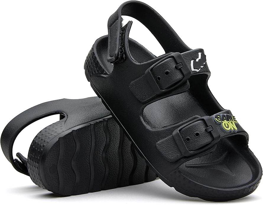EasyStar Boys and Girls Lightweight Dual-Adjustable Sandal Buckles With Hook and Loop Heel Closure (17.4 cm)