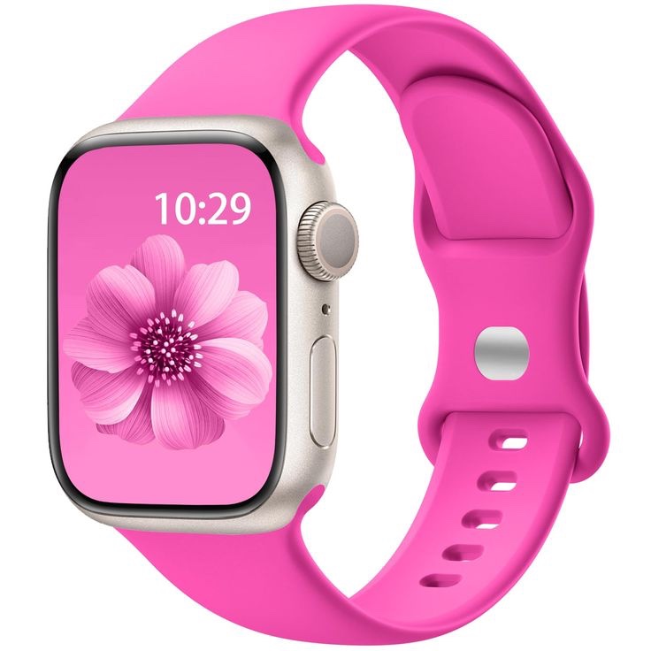 Band Compatible with Apple Watch 38mm 40mm 41mm 42mm 44mm 45mm 49mm, Replacement Soft Silicone Sport Strap for iWatch Series Ultra 9/8/7/6/5/4/3/2/1 SE Women Men 38mm/40mm/41mm/S10-42mm L/M Pink