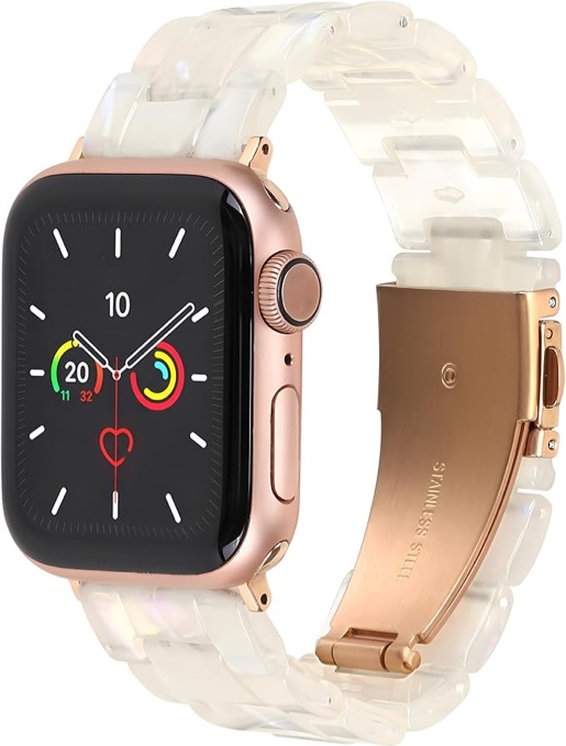 MAIRUI Resin Watch Band Compatible with Apple Watch for Women Men 49mm/45mm/44mm/42mm Series 9/8/7/6