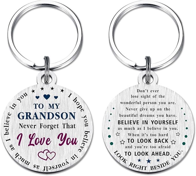 Viayen Grandson Gifts - Gifts for Adult Grandson Graduation Birthday Father's Day Easter Wedding Key