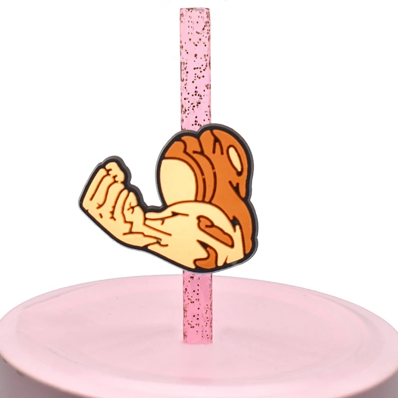 STRACOUPI Gym Silicone Straw Covers for Stanley Cup, Reusable, Cute Straw Toppers Accessories for Tu