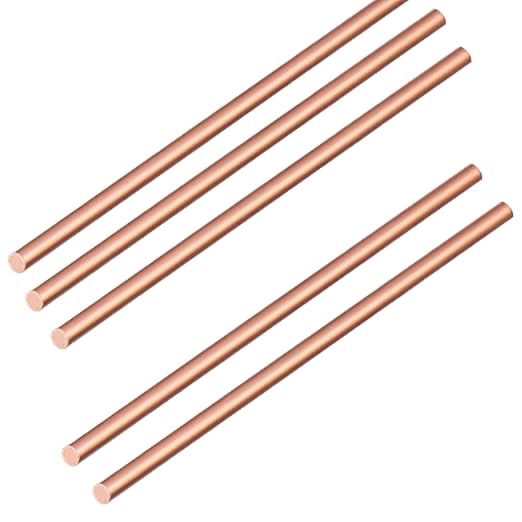DIYDIYShop 5 Pieces Pure Copper Round Rod (Diameter 7mm Length 200mm) 99.9% Solid Copper Rod, Used for Metal Working and Metal DIY Process