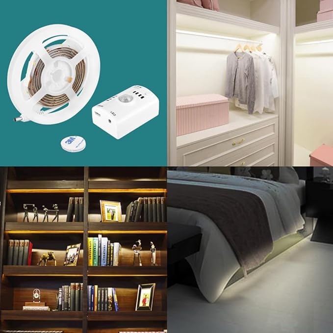 moons been LED Strip Light, Rechargeable USB, Sensor Light Indoor, 3.3ft Wardrobe Light Suitable for