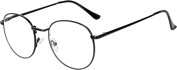 JoXiGo Unisex Reading Glasses Men Women Retro Vintage Metal Frame Clear Lens+ Glasses Strap