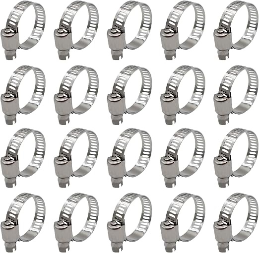 Roadformer Hose Clamp Stainless Steel Adjustable 17-32mm (3/4" - 1-1/4") SAE Size 12 Worm Gear Clamp