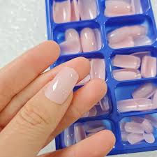 Press on Nails Short Square French Fake Nails Acrylic Artificial Full Cover Spring False Nails with Multicolor Floral Designs Glue on Nails Beautiful Nails for Women Decoration 24Pcs