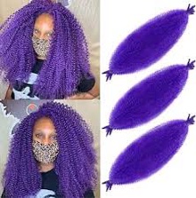 ROURUNFASI Mediumpurple Springy Afro Twist Hair 18 Inches Pre-separated Marley Twist Braiding Hair 3 Packs Pre-fluffed Spring Crochet Twist Hair For Soft Locs