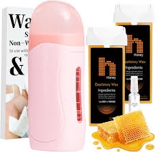 Waxpro Roll on Wax Kit,Waxing Kit for Women, Wax Roller Kit Easy Waxing at Home, with 2 Wax Cartridges & 50 Pcs Wax Strips (Rose)