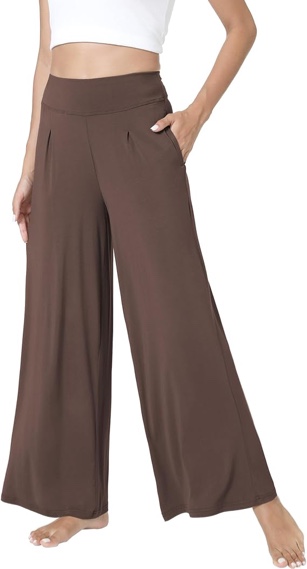 GYS Women’s Bamboo Viscose Pajama Pants — Soft Lightweight Lounge Pants with Pockets (Coffee, Small)