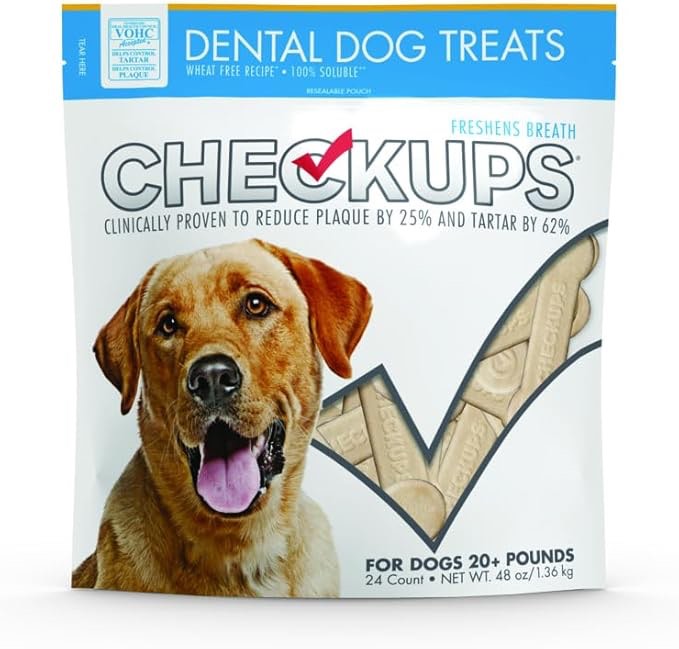 Checkups- Dental Dog Treats 1pack 48oz 24 Count Each (best by Dec 6 2025)