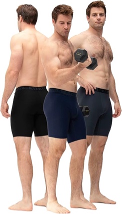 (2X-Large) KISTA 3 Pack Men's Athletic Cool Dry Compression Shorts, Sports Performance Active Running Tights