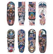 8 Sets of Color Temporary Tattoos for Men Arm Tattoos Skeleton Eagles Statue of Liberty Western Cowb