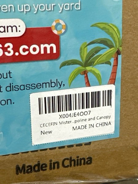 Condition photo showing New/Like New for CECEFIN Outside-Patio Standing-Misters with Light - Outdoor Misting System for Patio Cooling, 26FT Water line W/Standard 3/4” Garden Thread, Water Misters for Garden Plant, Backyard, Pool, RV/Camper