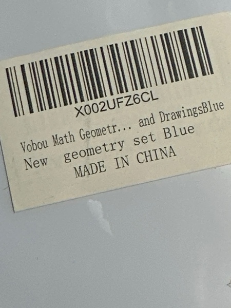 Condition photo showing New/Like New for Math Geometry Kit Sets 10 Piece Student Supplies with Shatterproof Storage Box,Includes Rulers,Protractor,Compass,Eraser,Pencil Sharpener,Lead Refills,Pencil,for Drafting and Drawings?Blue?