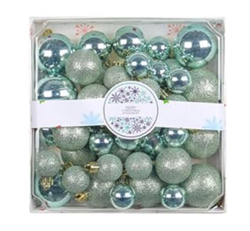 Ganglia 44 Pcs Christmas Ornaments Set - Shatterproof Bulk Balls for Christmas Tree Decorations (10pcs 2', 14pcs 1.57', 20pcs 1.18')