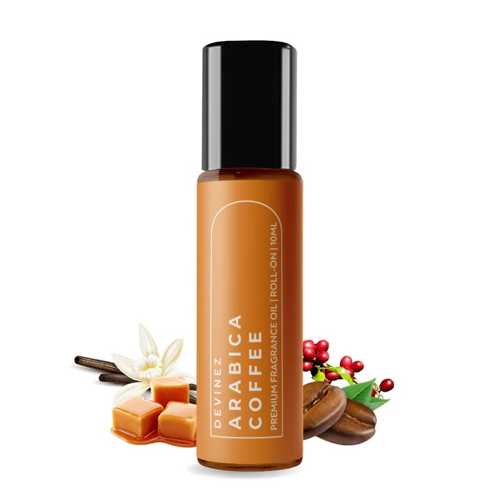 Devinez Coffee Arabica Perfume Oil Roll-On (10ml, Pack of 1) — Alcohol-Free, Long-Lasting, Unisex, Travel-Size Perfume Roll On for Everyday Use (IFRA Certifed)
