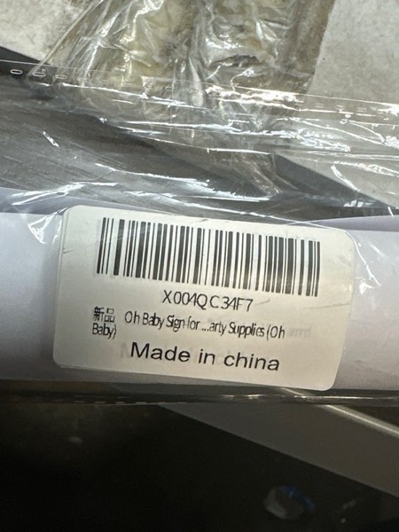 Condition photo showing New/Like New for Oh Baby Decal Sign for Backdrop, Large Adhesive Letters Sticker Wall Decor Balloons Arch Backdrop Decorations for Baby Shower