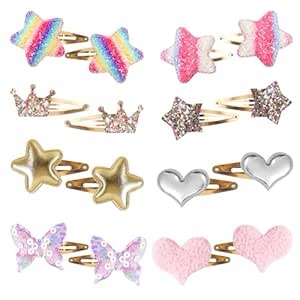16 Pcs Hair Clips for Girls Hair Accessories for Women Girls Cute Glitter Girls Hair Accessory Multi