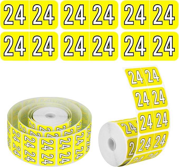 600Pcs 2024 Year Stickers 2024 Numbers Label Stickers, IKAYAS Stickers for Medical Charts, Self Adhe
