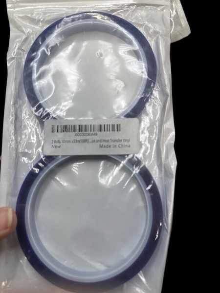 MEBMIK 2 Rolls 10mm x33m(108ft) Blue Heat Tape High Temperature Heat Resistant Tape Heat Transfer Tape for Heat Sublimation Press No Residue and Heat Transfer Vinyl