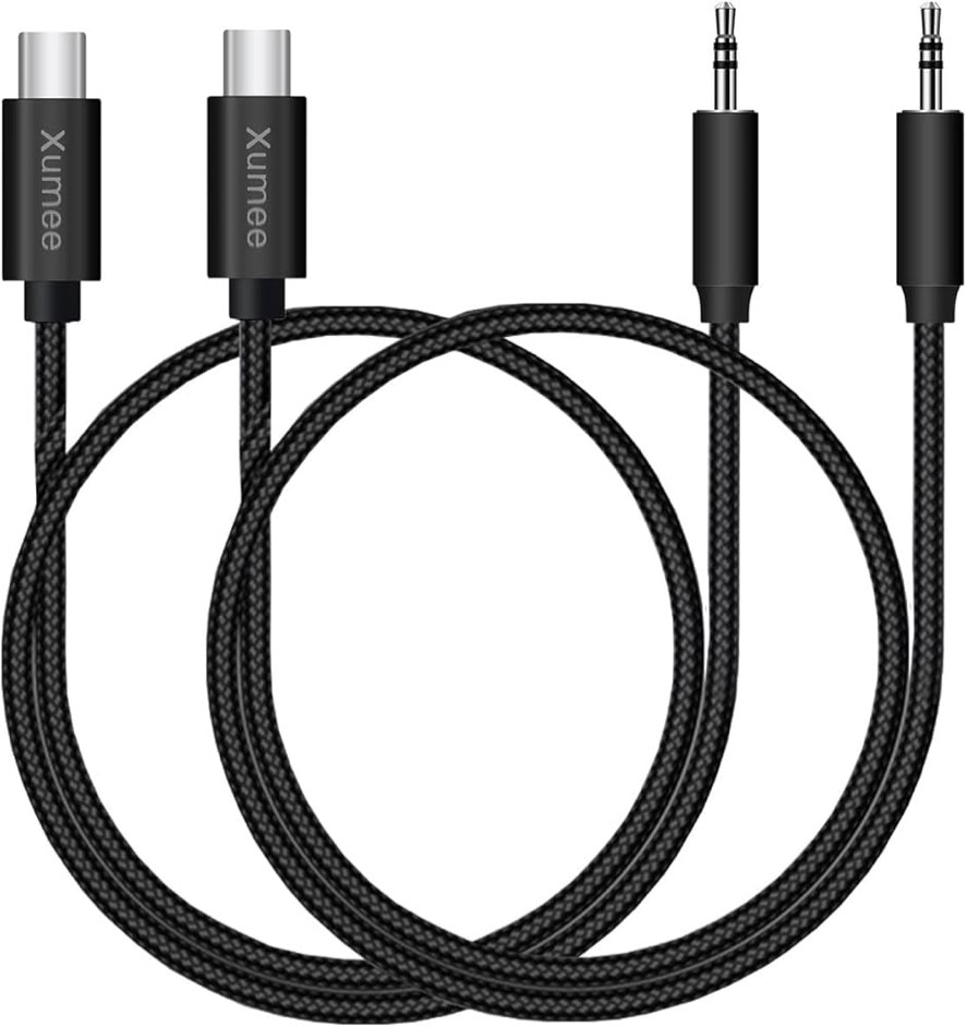 USB C Aux Cable (2 Pack),Type C Male to 3.5mm Male Jack Adapter,Extension Audio Cord for Car Stereo,