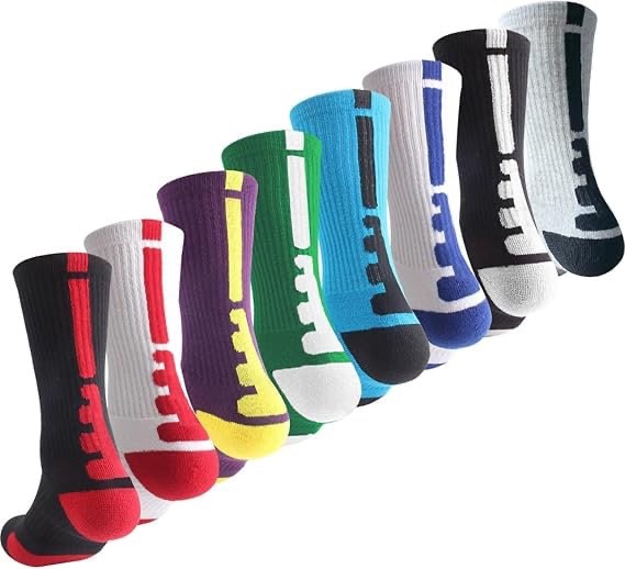 OLCHEE Boys Sock Basketball Soccer Hiking Ski Athletic Outdoor Sports Thick Calf High Crew Socks Multipack
