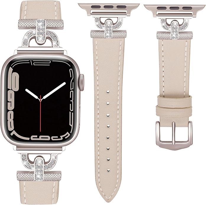 Unique D-Shape Metal Buckle Bands Compatible with Apple Watch Band 42mm 44mm 45mm 46mm Compatible wi