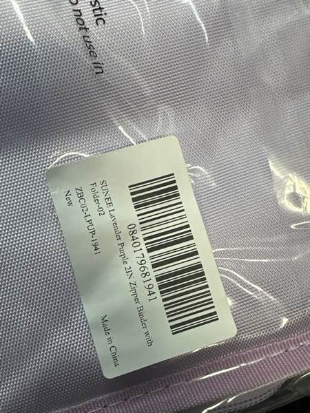 Condition photo showing New/Like New for SUNEE Zipper Binder Bag with Handle, 2-Inch 3-Ring O-Ring, 500-Sheet Capacity, Includes Zip Pocket, 5-Tab Expanding File Folder, Multi-Pocket Organizer Binder for Middle School