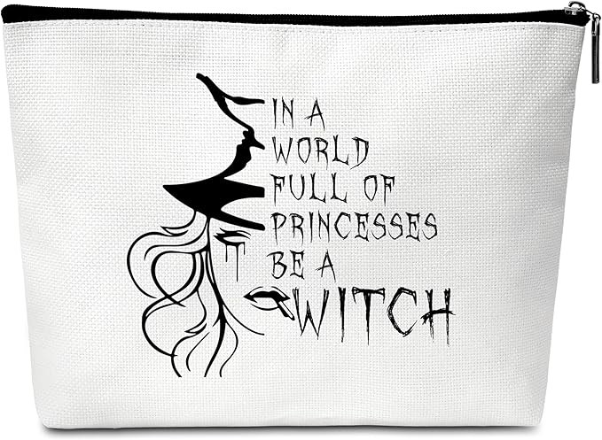 Witchy Gifts Makeup Bag For Women, Witch Cosmetic Bag, Happy Halloween Makeup Zipper Bag, Funny Witchcraft Bag, Halloween Birthday Gifts For Witchcraft Lover Family Friends Sister Bff, B(01)