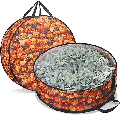 2PCS Moving Bags 24"Wreath Storage Bag, Durable, Tarp Material,Dust, Pest Protection Christmas Hallo