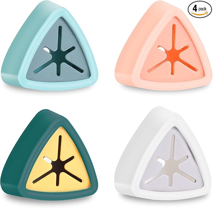 Quixella 4pcs Adhesive Towel Clips, Reusable Removable Adhesive Hooks for Hanging Wall Towel Clips for Kitchen, Bathroom, Shower Room