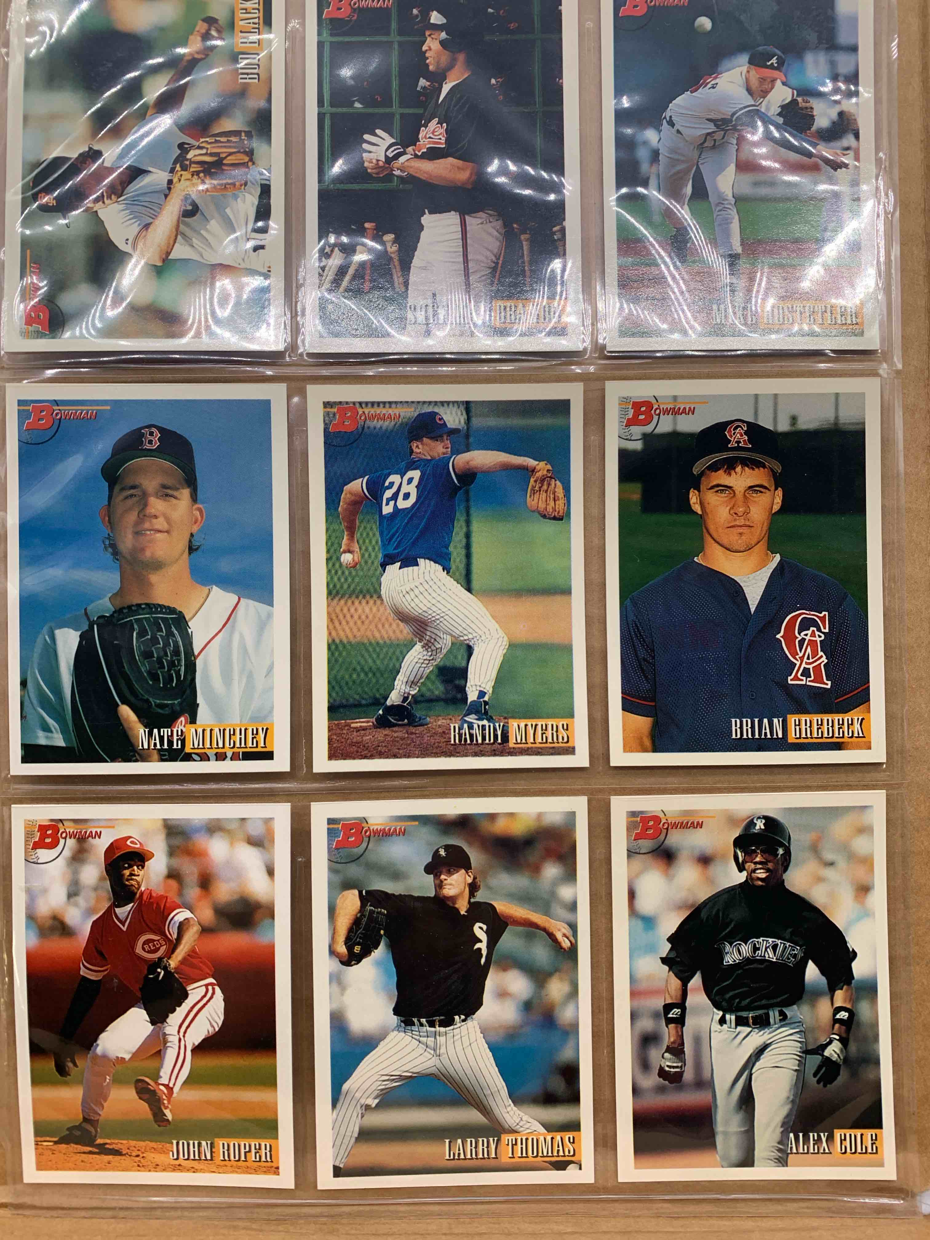 1993 Bowman Topps Basballball 9 Card Lot 