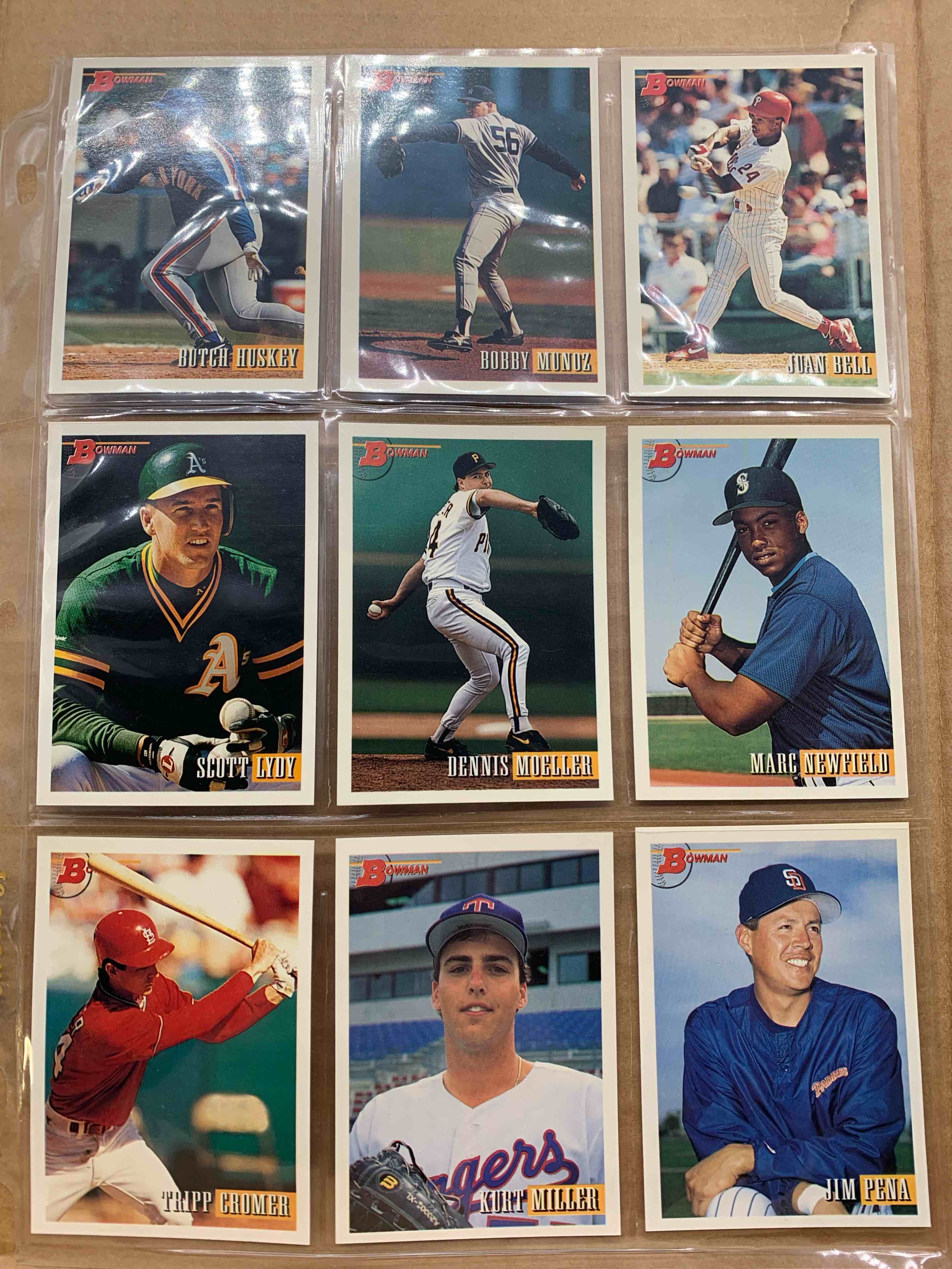 1993 Bowman Topps Basballball 9 Card Lot 