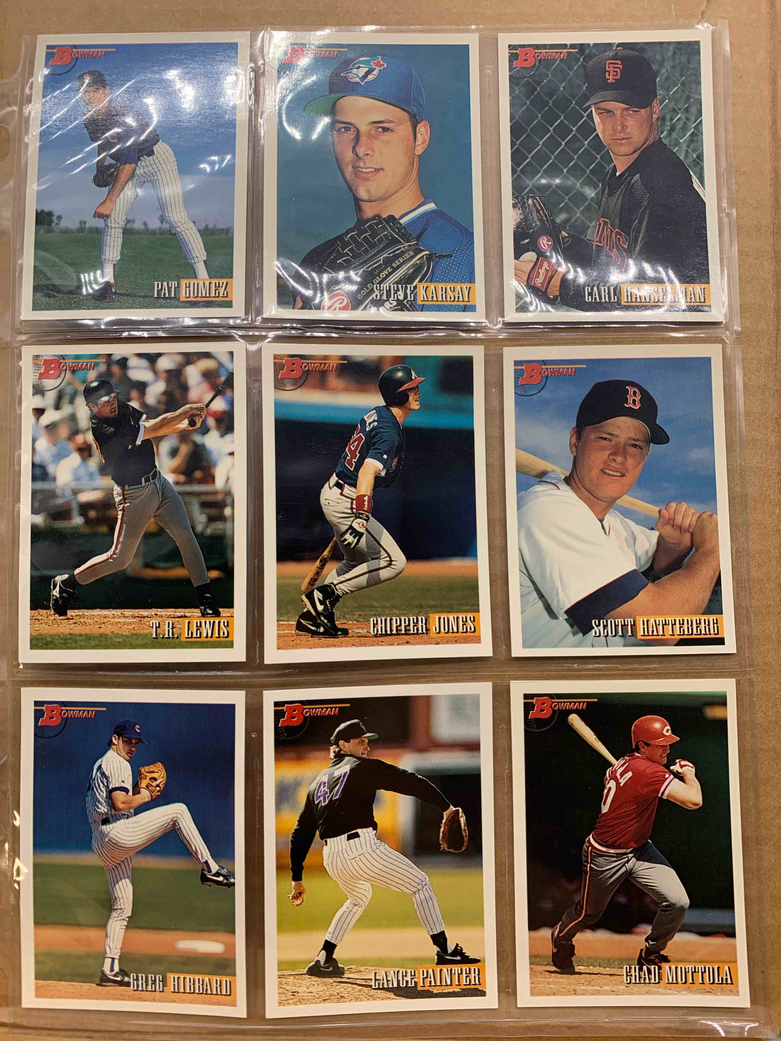 1993 Bowman Topps Basballball 9 Card Lot 