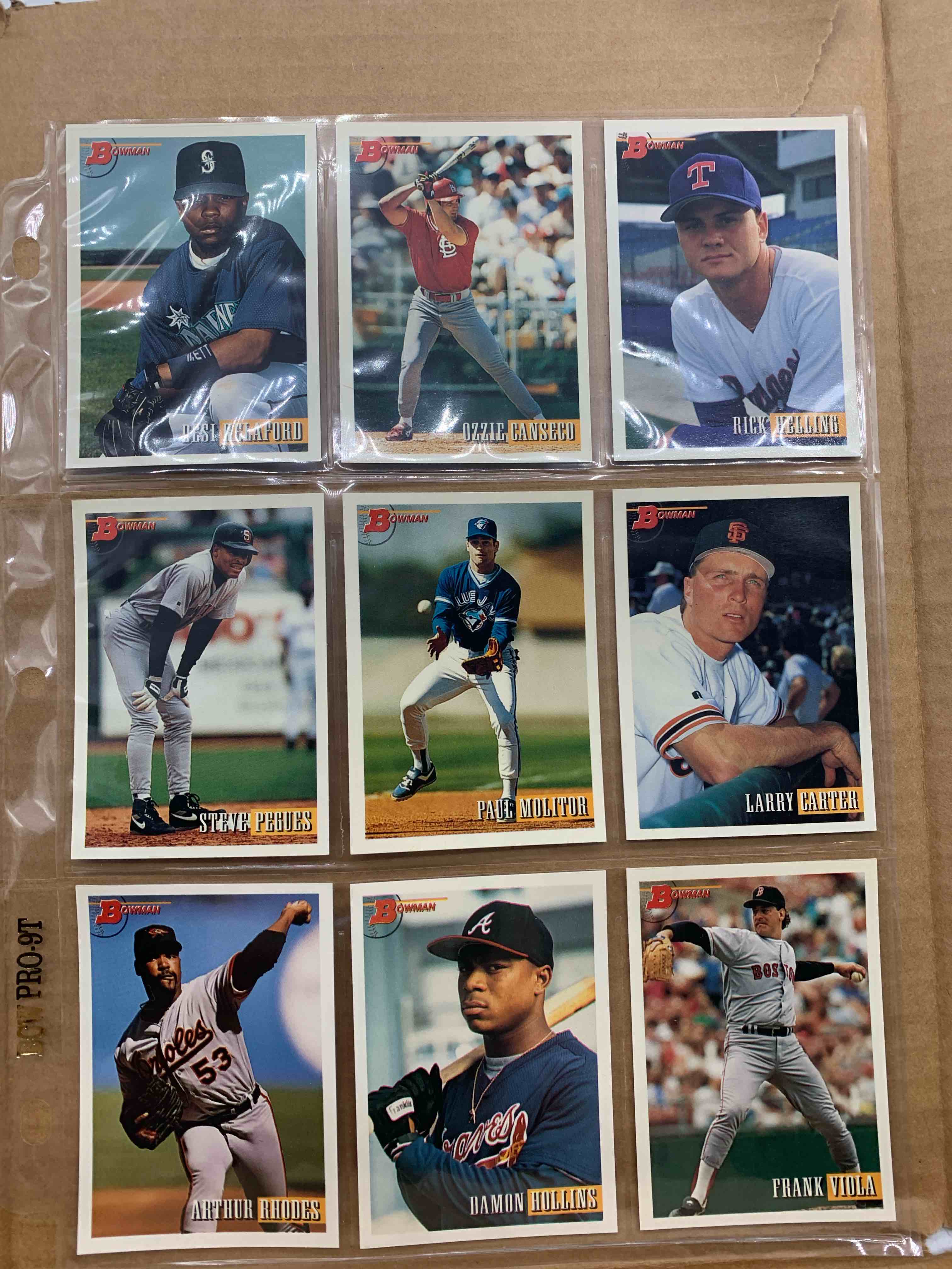 1993 Bowman Topps Basballball 9 Card Lot 