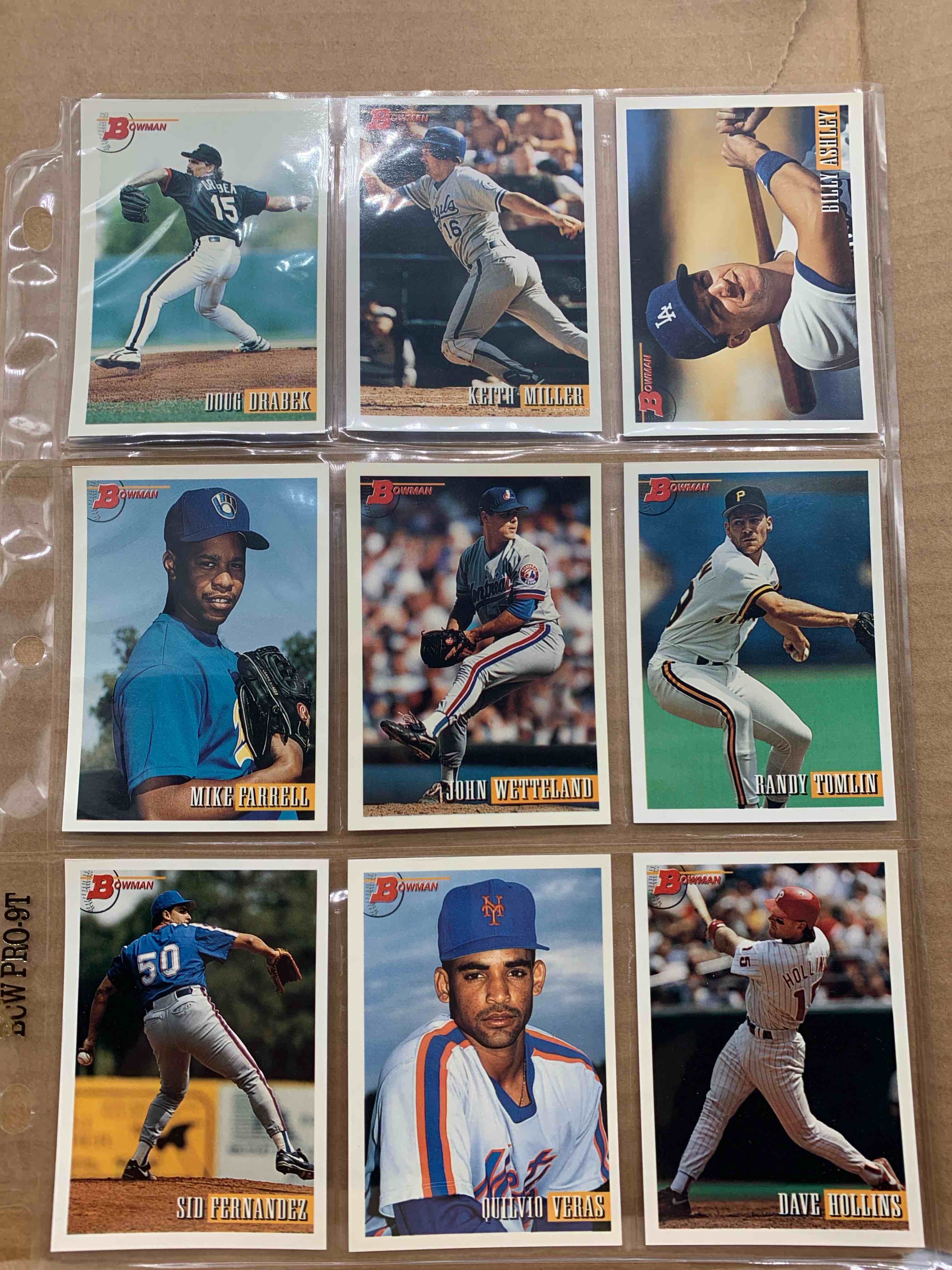 1993 Bowman Topps Basballball 9 Card Lot 